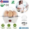 Electric Egg Cooker 7-Capacity BPA-Free Hard-Boiled Egg Maker w/ Auto-Off Measuring Cup for Hard Boiled Steamed Vegetables Seafood Dumplings
