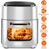 15.8QT Air Fryer Family Size 1400W Powerful Oilless Cooker Crisp Bake Grill Dehydrate Touch Screen Customized Temperature Time Visible Window