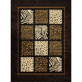 Tribes GCYLS4012 Multi 5 Ft. 3 In. X 7 Ft. 3 In. Animal Print Area Rug