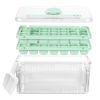 Ice Cube Tray With Lid And Bin Plastic Ice Trays Pop Ice Mold 2 Ice Cube Trays with Scoop Easy Release Stackable Dishwasher Safe Produce 56 Ice Cubes