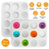 2 Pack 12 Cups Silicone Muffin Pans Nonstick Cupcake Tins Trays Regular Size Cupcake Molds Heat Resistant Oven Microwave Fridge Freezer Dishwasher Saf