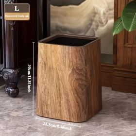 Oversized Retro Wood Grain Trash Can With Odor-proof Seal And Rectangular Flap Suitable For Living Room, Kitchen, Bathroom And Hotel Use