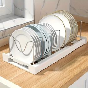 A Retractable Kitchen Storage Rack With Pot Rack, Dish Rack, Drainer And Pull-out Drawer, A Space-saving Storage Solution
