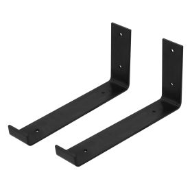2Pack Wall Mounted Shelf Bracket Heavy Duty L-Shaped Metal Shelf Bracket Rack Support with Screws Set (Option: 2PcsShelfBracket T2)