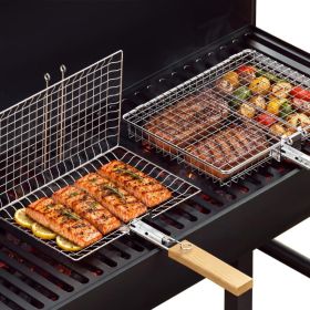 Nesting Grill Basket Set, BBQ Accessories For Camping & Outdoor Cooking (Option: Silver)