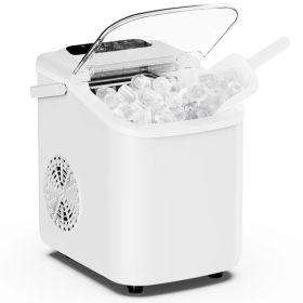 Desktop ice maker, with movable handle, can produce 9 ice balls in 6 to 8 minutes, equipped with a basket and a spoon (Option: White)