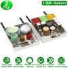 2Pcs Pull Out Cabinet Organizers Sliding Shelf Spice Rack Carbon Steel Roll Out Drawers Fixed with Adhesive Nano Film with Handle 55LBS Max Load