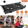 2000W Electric Dual Burner Portable Coil Heating Hot Plate Stove Countertop RV Hotplate With 5 Temperature Adjustments Portable Handles