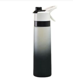 Spray Water Bottle For Girls Outdoor Sport Fitness Water Cup Large Capacity Spray Bottle Drinkware Travel Bottles Kitchen Gadgets (Color: Black700ml)