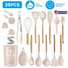 35Pcs Kitchen Cooking Utensils Set Spatula Set Baking Utensil Set Kitchen Accessories Necessities with Holder Egg Whisk Separator Tong Turner Spoons C