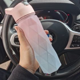 Spray Water Bottle For Girls Outdoor Sport Fitness Water Cup Large Capacity Spray Bottle Drinkware Travel Bottles Kitchen Gadgets (Color: Powder blue gradient)