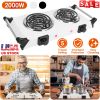2000W Electric Dual Burner Portable Coil Heating Hot Plate Stove Countertop RV Hotplate With 5 Temperature Adjustments Portable Handles