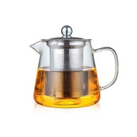 550 ML High Borosilicate Heat-resistant Glass Tea Pot Transparent Gongfu Tea Set Stainless Steel Filter Flower Tea Pot (Option: 550 ml)