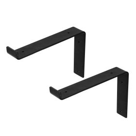 2Pack Wall Mounted Shelf Bracket Heavy Duty L-Shaped Metal Shelf Bracket Rack Support with Screws Set (Option: 2PcsShelfBracket T3)